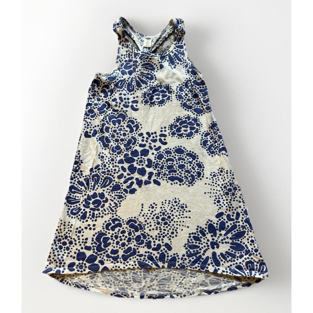 Old Navy Girls' White & Blue Floral Sleeveless Dress Size Small